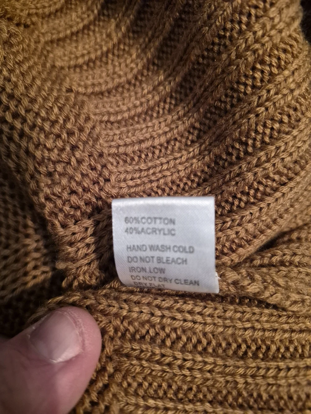 POL Cable-Knit Midi Sweater Dress in Camel Brown Cowl Neck Small
